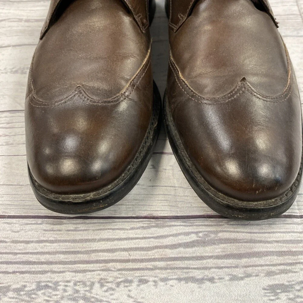 JOHN VARVATOS USA F1577M3B-A11B2 Wingtip Derby Brown Leather Men's Size 8*
